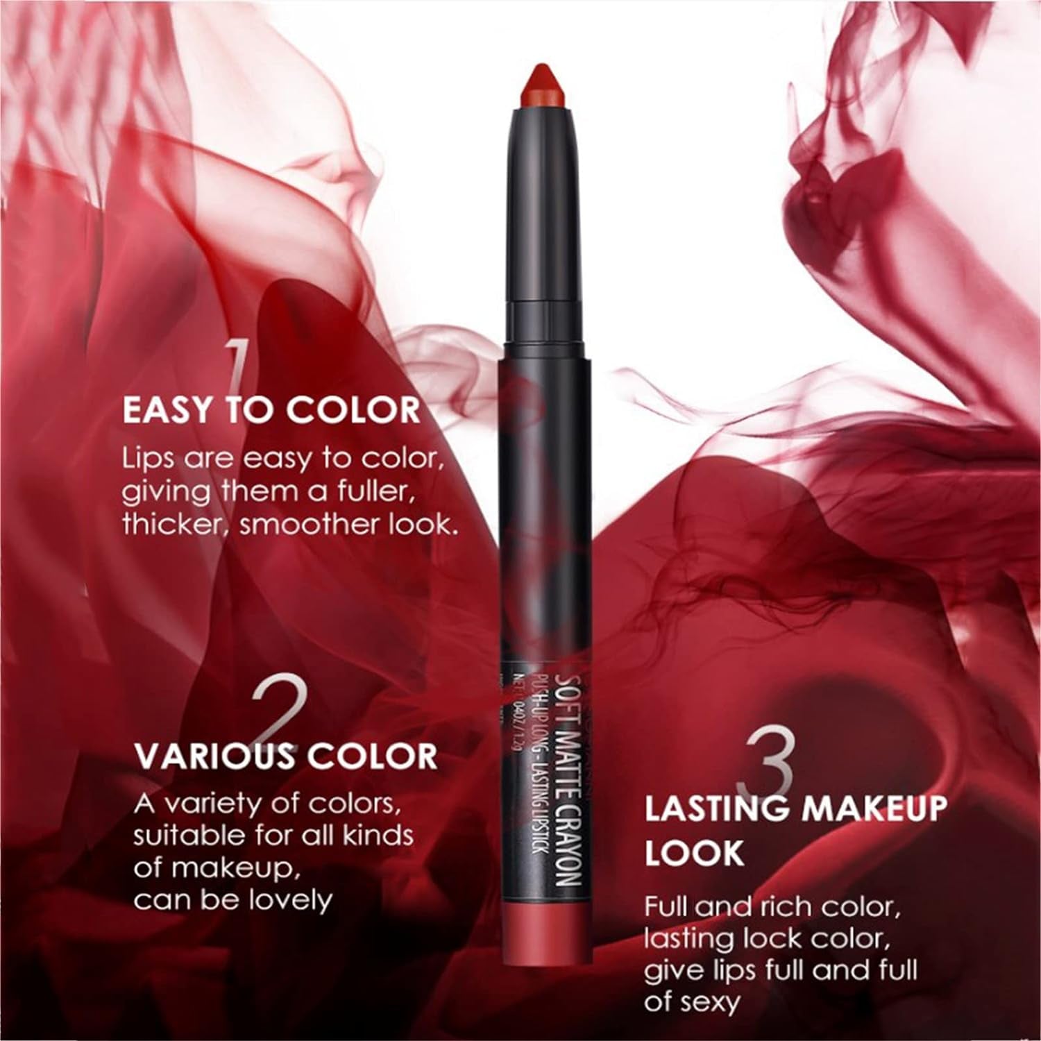 6 Pcs Matte Lipstick Set, Lip Liner Crayon Pencil, Nude Longwear Waterproof Long Lasting Soft Pen, Red Brown Lipstic Female Christmas Cosmetic Makeup Lip Gloss Kit for Women