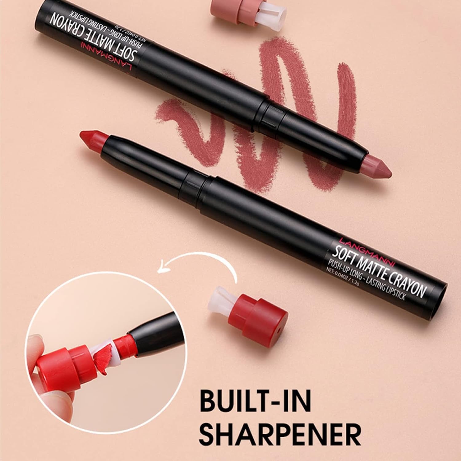 6 Pcs Matte Lipstick Set, Lip Liner Crayon Pencil, Nude Longwear Waterproof Long Lasting Soft Pen, Red Brown Lipstic Female Christmas Cosmetic Makeup Lip Gloss Kit for Women