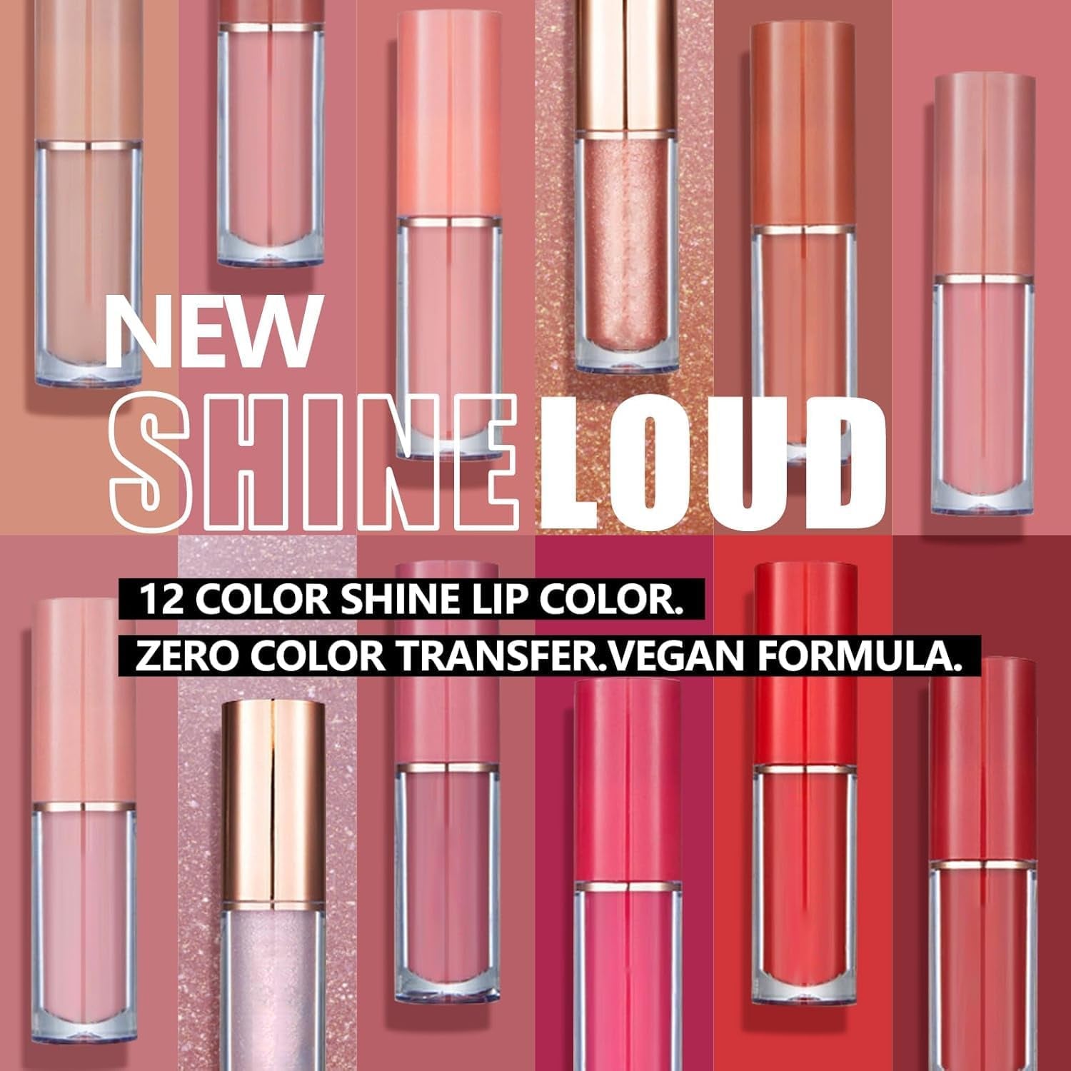 12 Colors Nude Liquid Lipstick Makeup Set Matte Velvet Non-Stick Cup Not Fade Long-Lasting Waterproof Pink Lip Gloss High Shine Lip Plumping Glass Finish Lipstick Set Gift Kit for Women